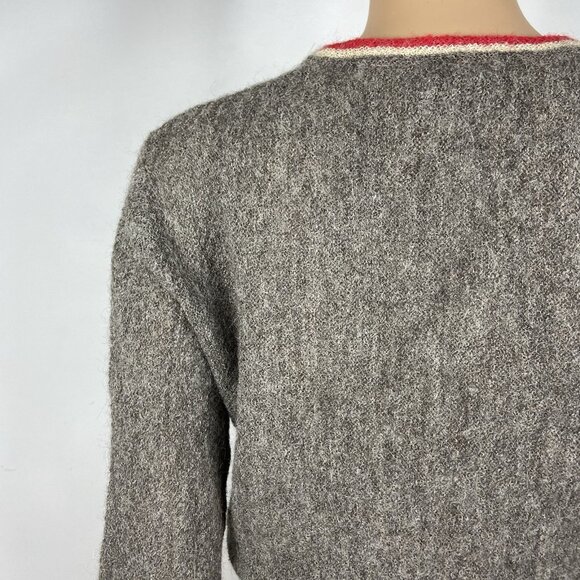 Vtg 1950s ? Catalina *Flawed* 100% Alpaca Cardigan Sz M Sweater Academia Grunge - Picture 14 of 16
